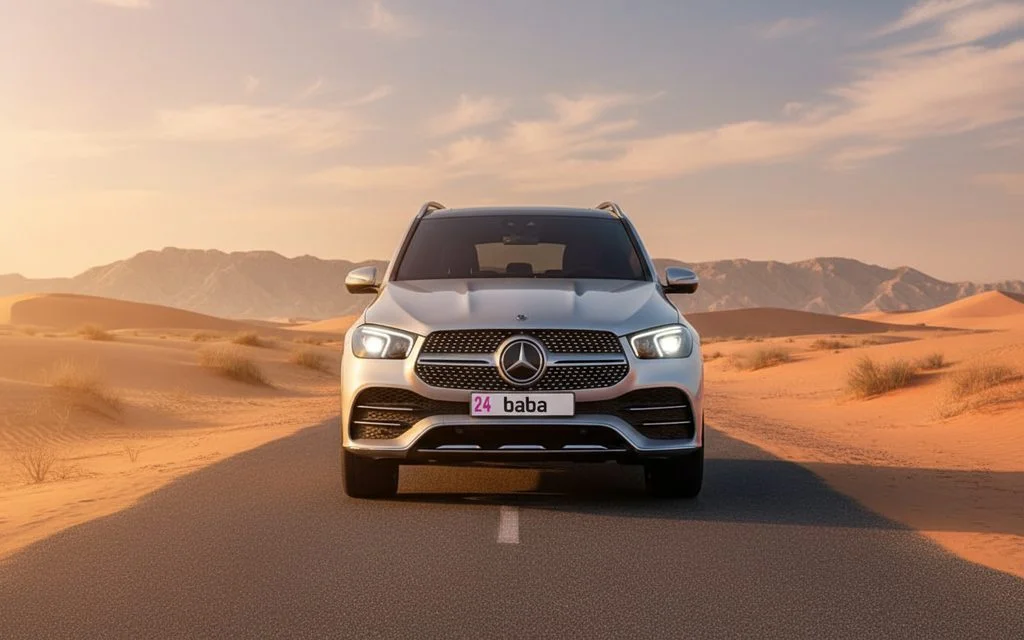 Mercedes Gle350 2023 Silver front view with headlights