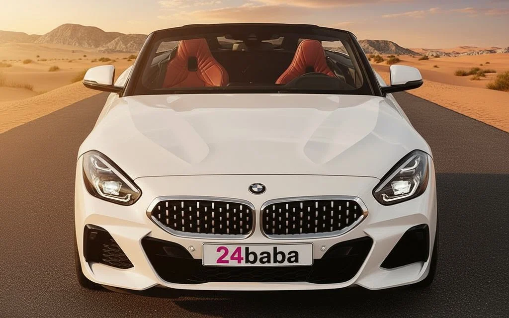 Bmw Z4 2021 White front view with headlights