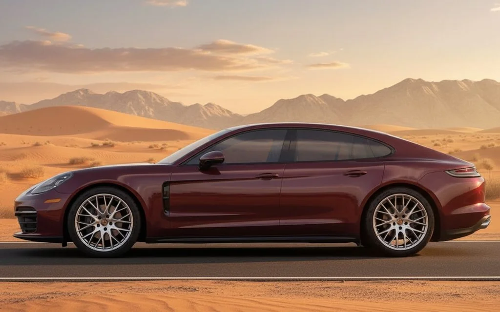 Porsche Panamera 2022 Red side profile