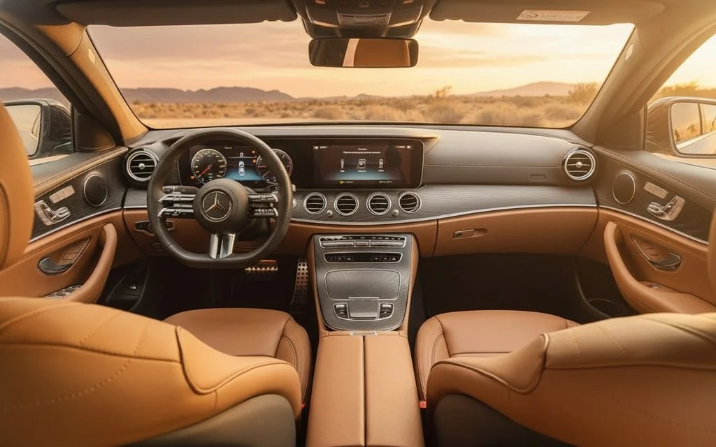 Mercedes E300 2023 dashboard and infotainment