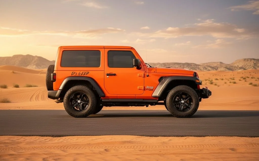 Jeep Wrangler 2025 Orange side profile
