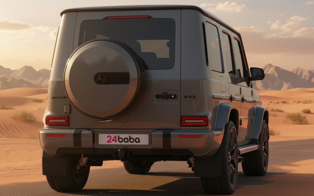 Mercedes G63 2022 Grey rear view showing taillights