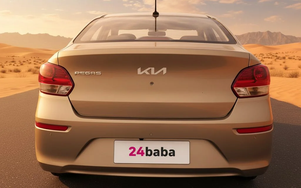 Kia Pegas 2024 Gold rear view showing taillights