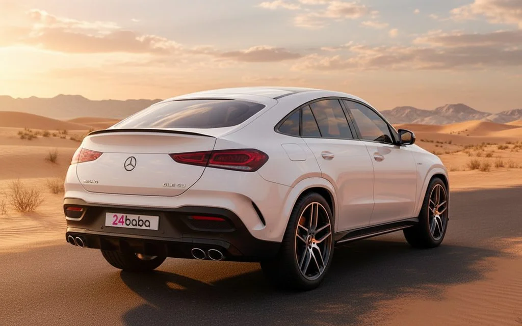 Mercedes Gle53 2023 White rear view showing taillights