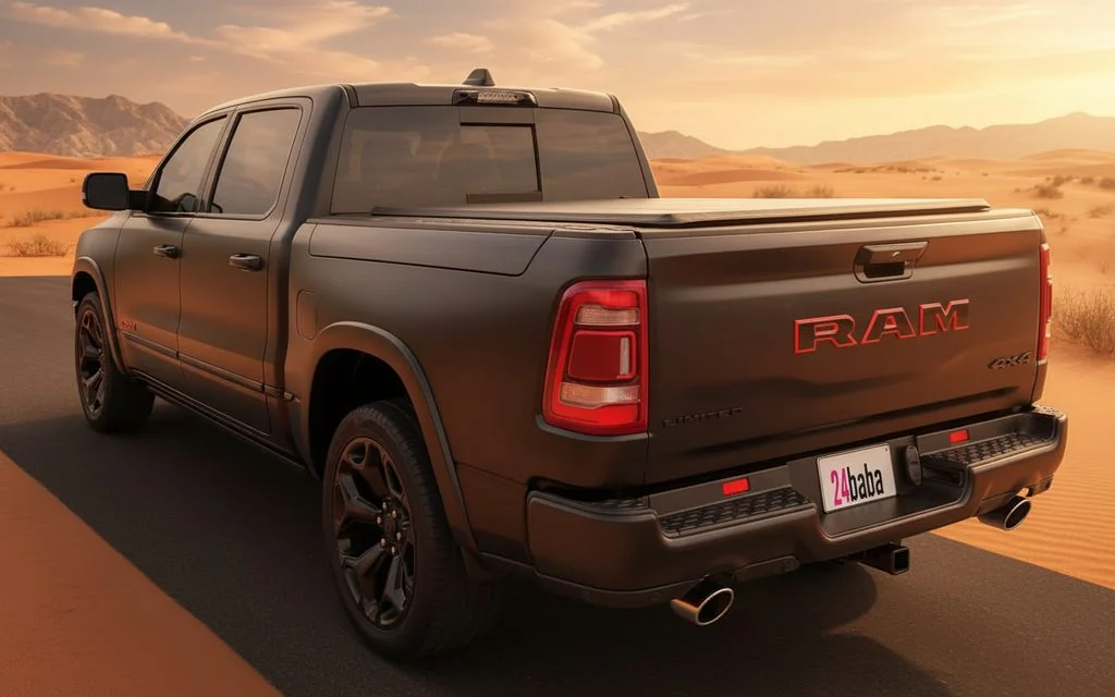 Dodge Ram 2022 Grey rear view showing taillights