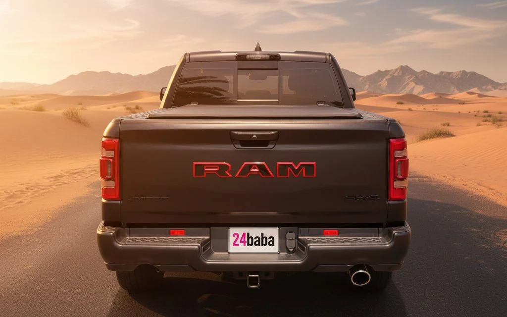 Dodge Ram 2022 Grey rear view showing taillights