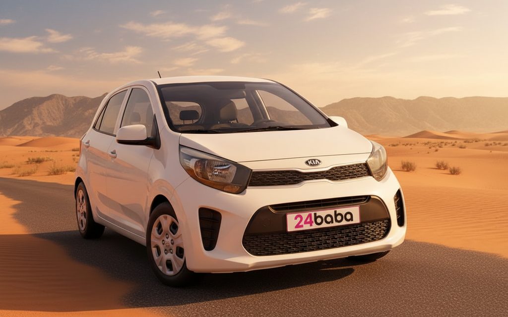 Kia Picanto 2021 White front view with headlights