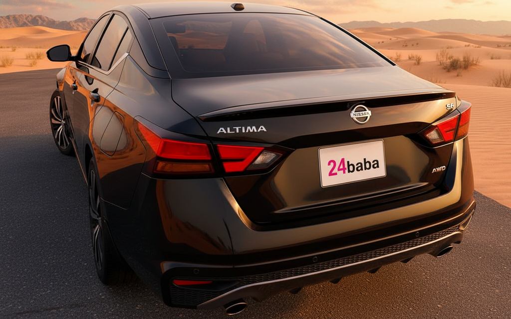 Nissan Altima 2022 Black rear view showing taillights