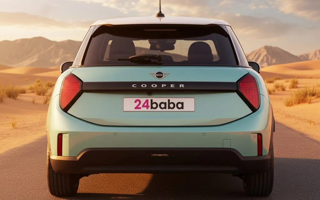Mini Cooper 2025 Green rear view showing taillights