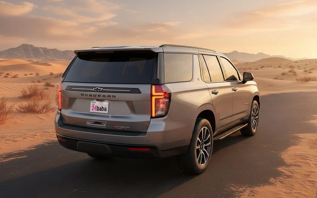 Chevrolet Suburban 2024 Silver rear view showing taillights