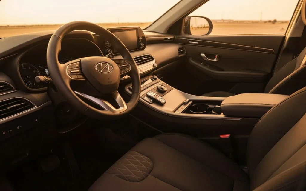 Hyundai Palisade 2022 interior view showing trim – rental in Dubai