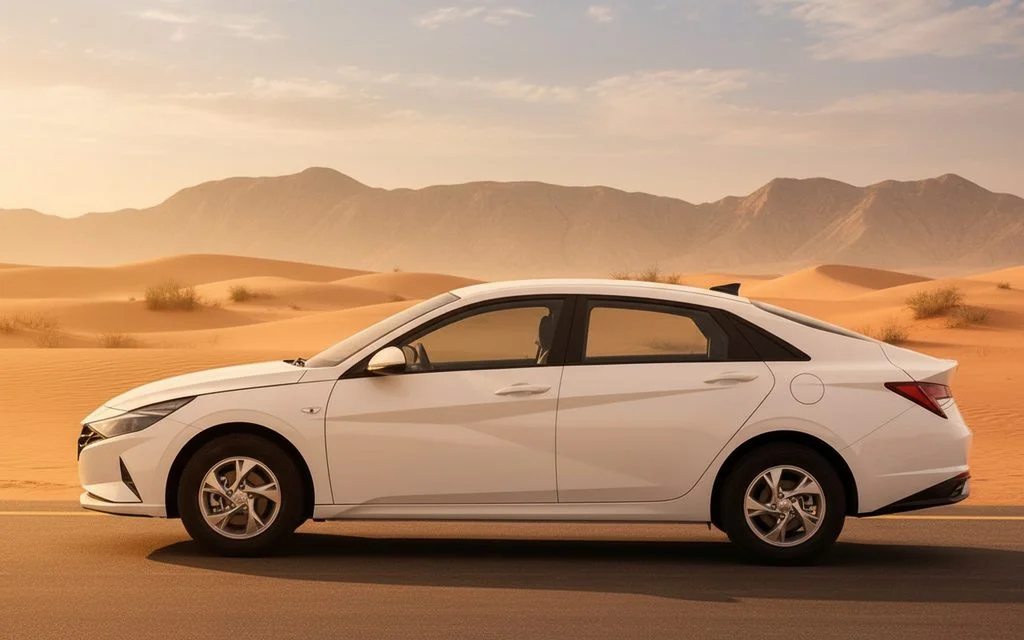 Hyundai Elantra 2023 White side profile