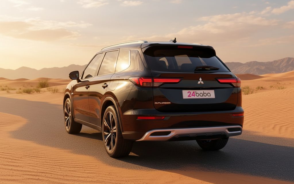 Mitsubishi Outlander 2024 within rear view showing taillights