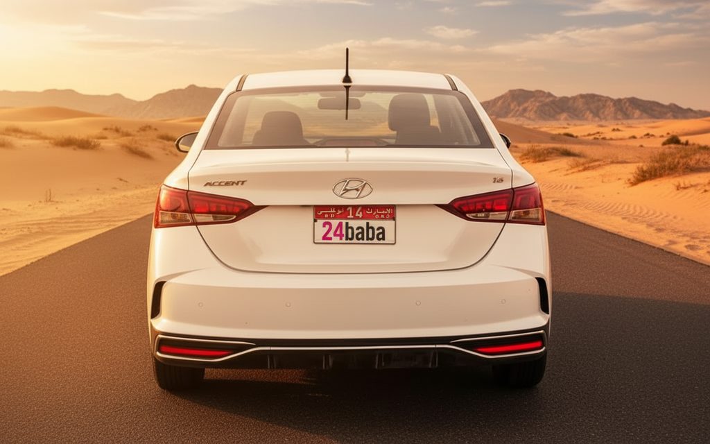 Hyundai Accent 2020 White rear view showing taillights