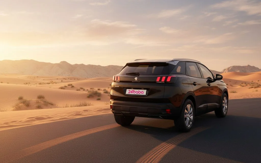 Peugeot 3008 2025 Black rear view showing taillights