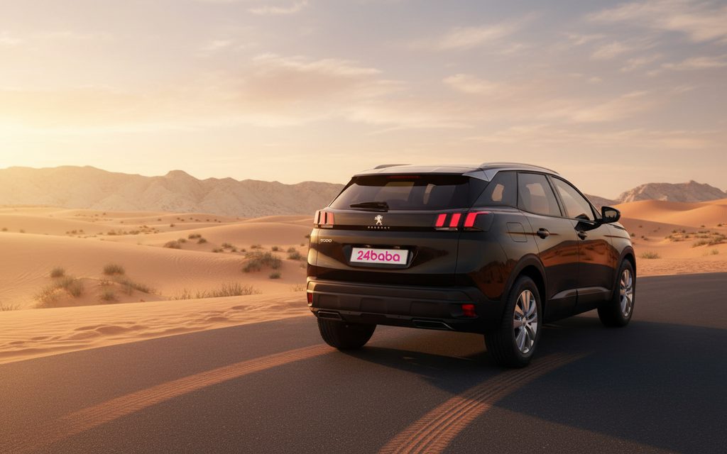Peugeot 3008 2025 Black rear view showing taillights