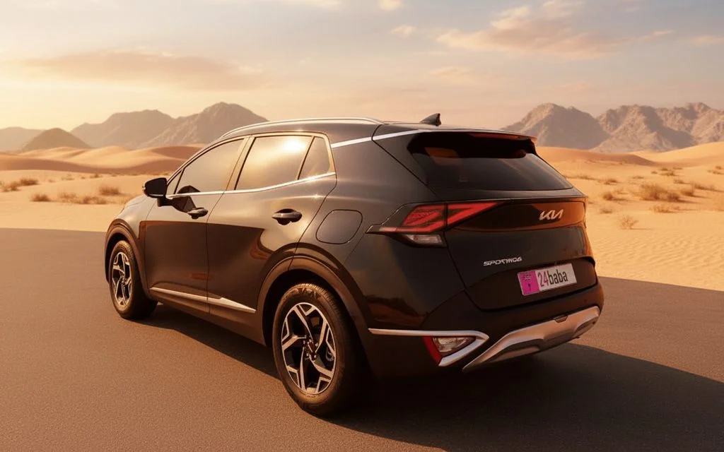 Kia Sportage 2023 Black rear view showing taillights