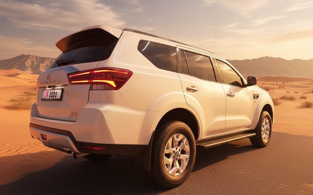 Nissan X Terra 2024 White rear view showing taillights