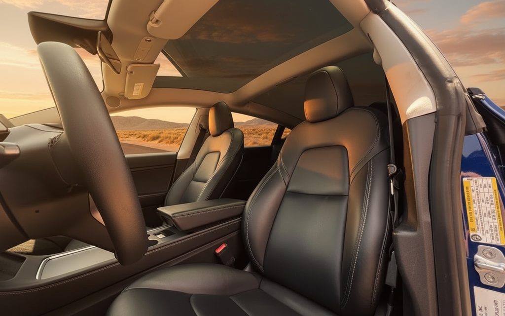 Tesla Model3 2021 leather seats and cabin