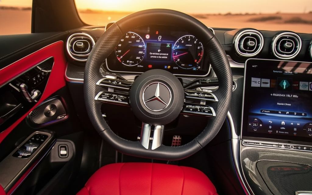 Mercedes Cle200 2025 dashboard and infotainment