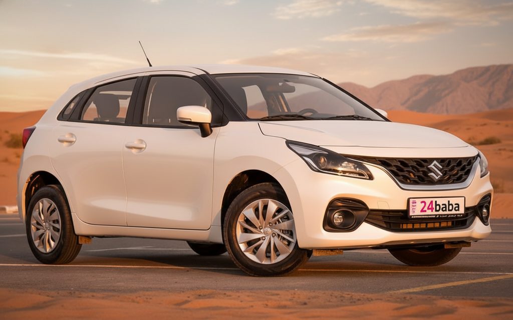 Suzuki Baleno 2025 White front view with headlights