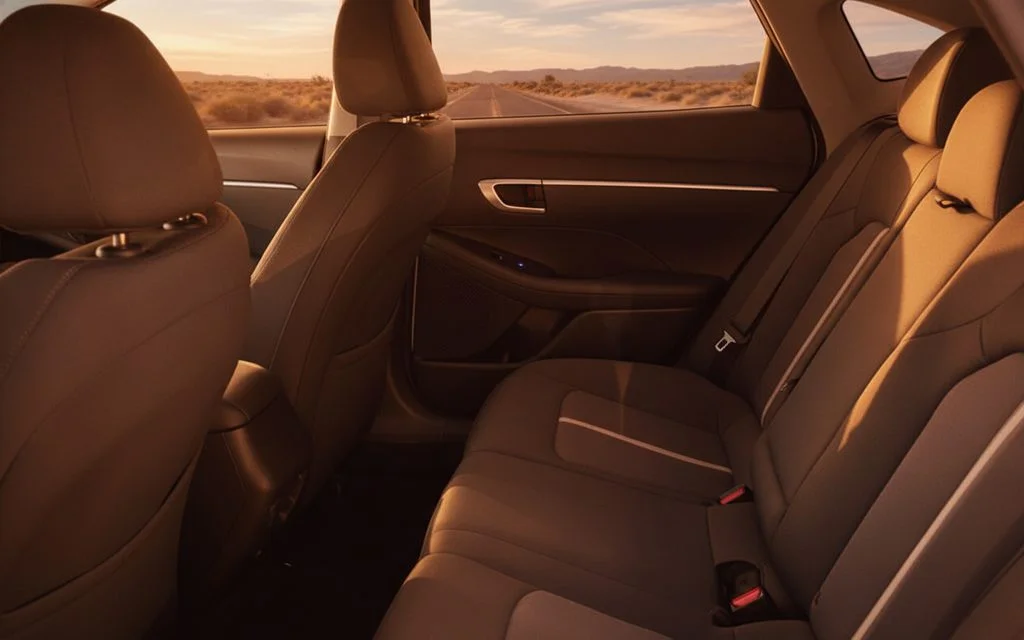 Hyundai Sonata 2021 leather seats and cabin – rental in Dubai