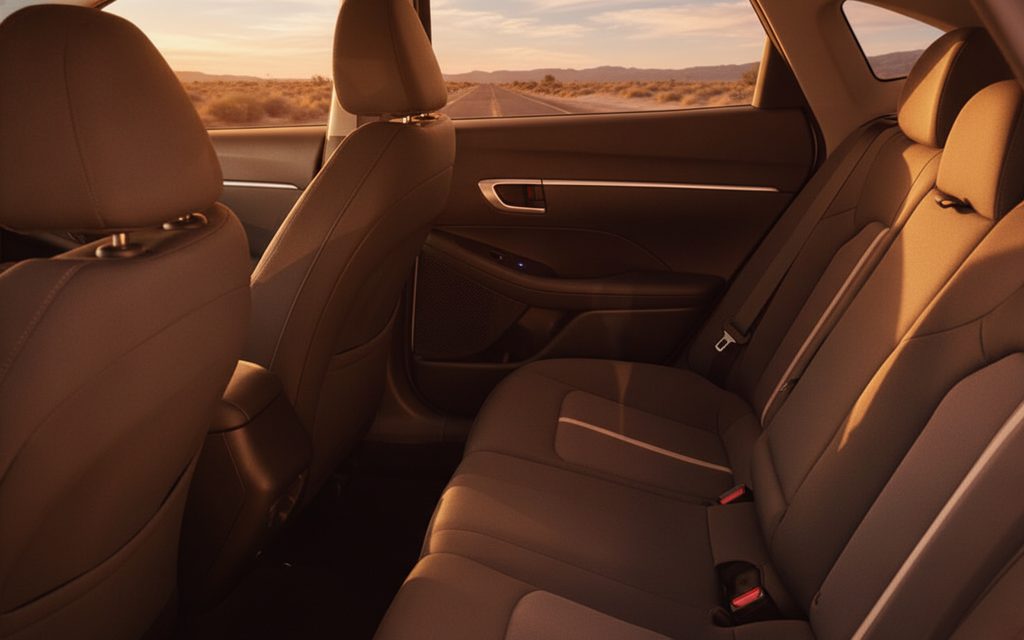 Hyundai Sonata 2021 leather seats and cabin – rental in Dubai