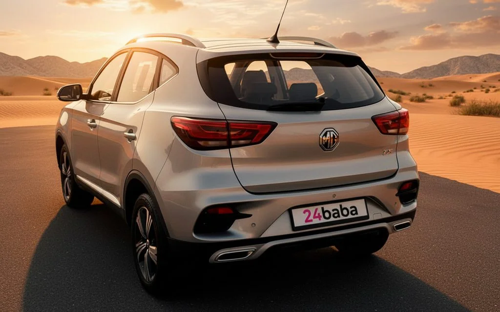 Mg Zs 2025 Grey rear view showing taillights