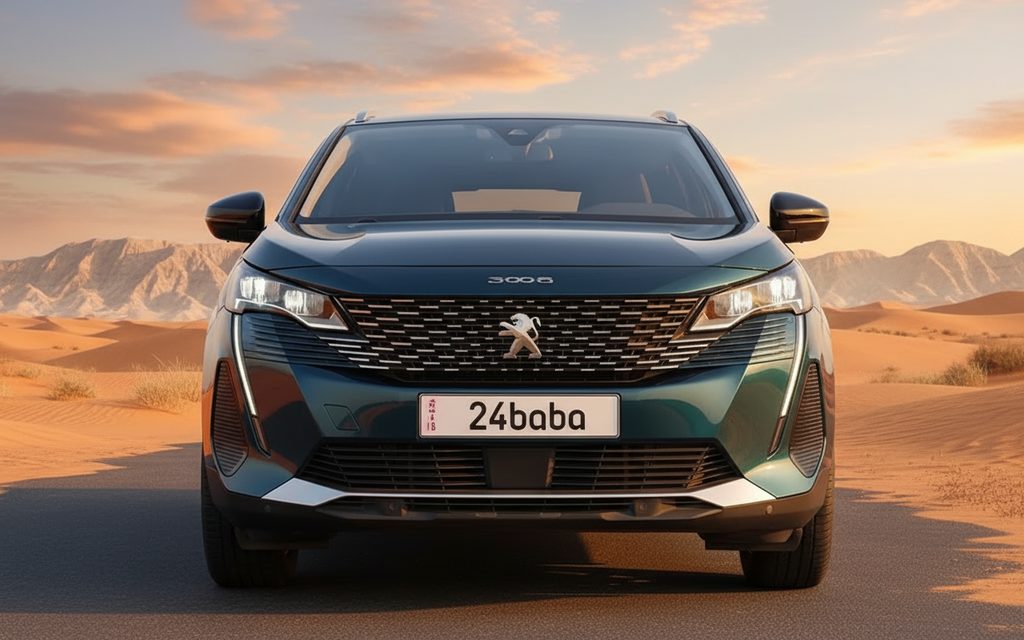 Peugeot 3008 2023 Blue front view with headlights