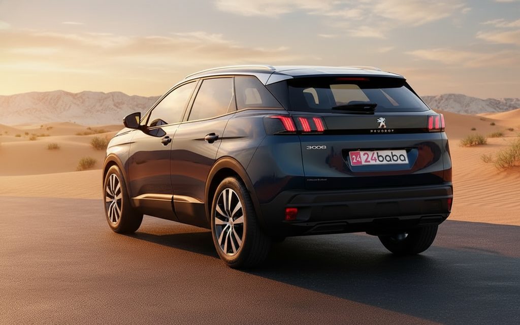 Peugeot 3008 2023 Blue rear view showing taillights