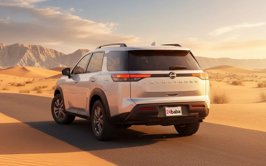 Nissan Pathfinder 2022 Silver rear view showing taillights
