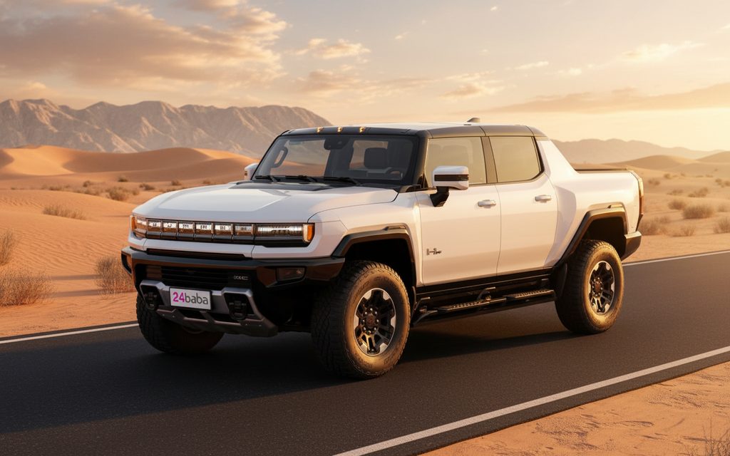 Hummer Ev 2022 White front view with headlights