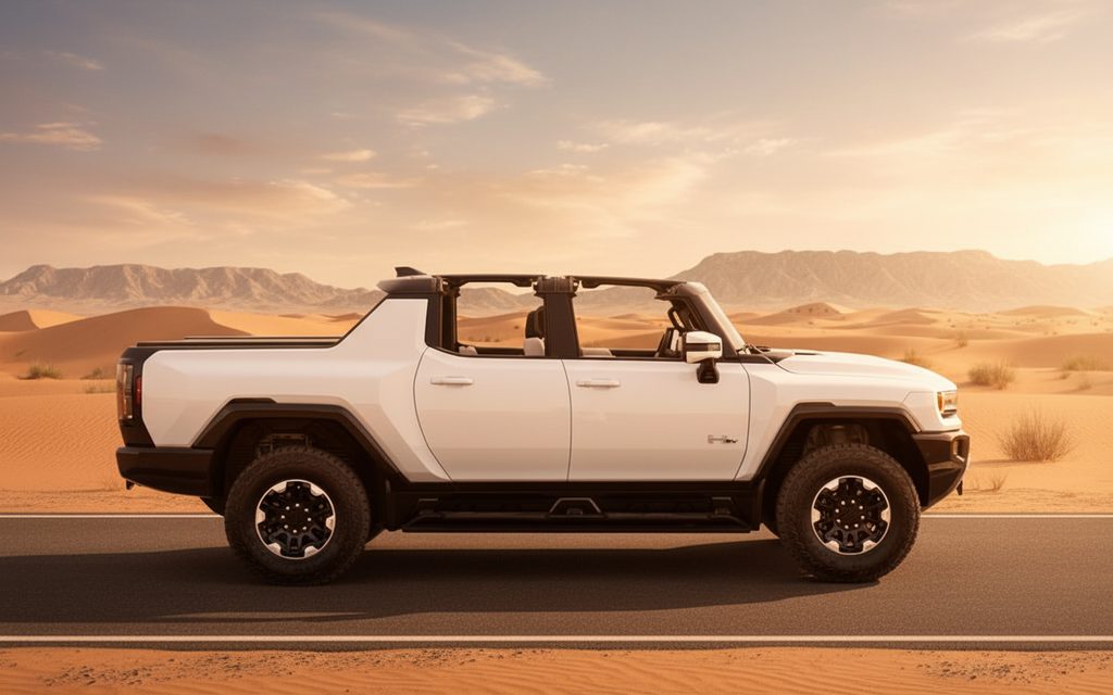 Hummer Ev 2022 White side profile