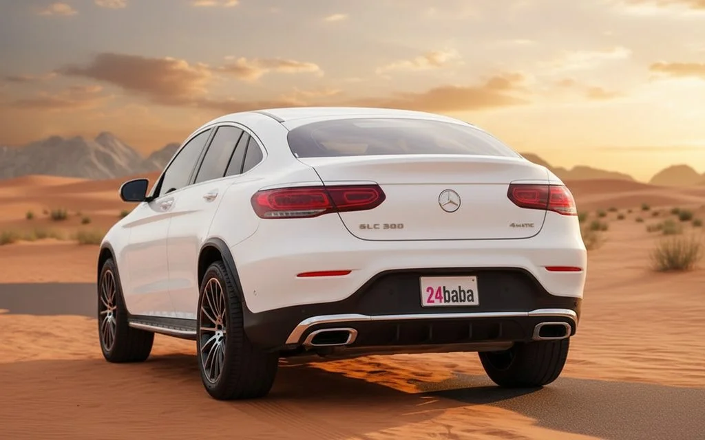 Mercedes Glc300 2020 White rear view showing taillights