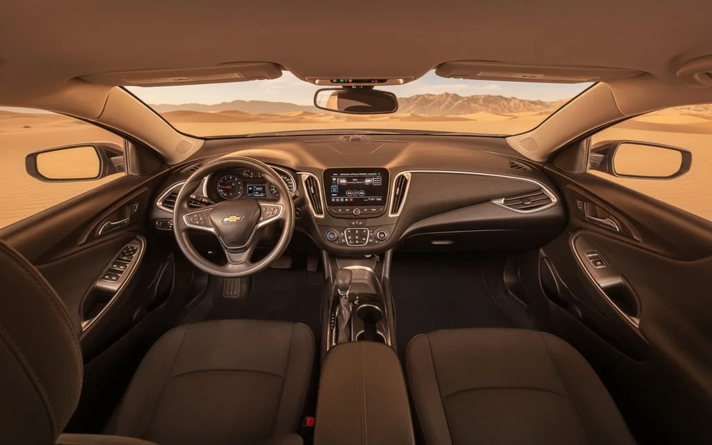 Chevrolet Malibu 2022 interior view showing trim – rental in Dubai