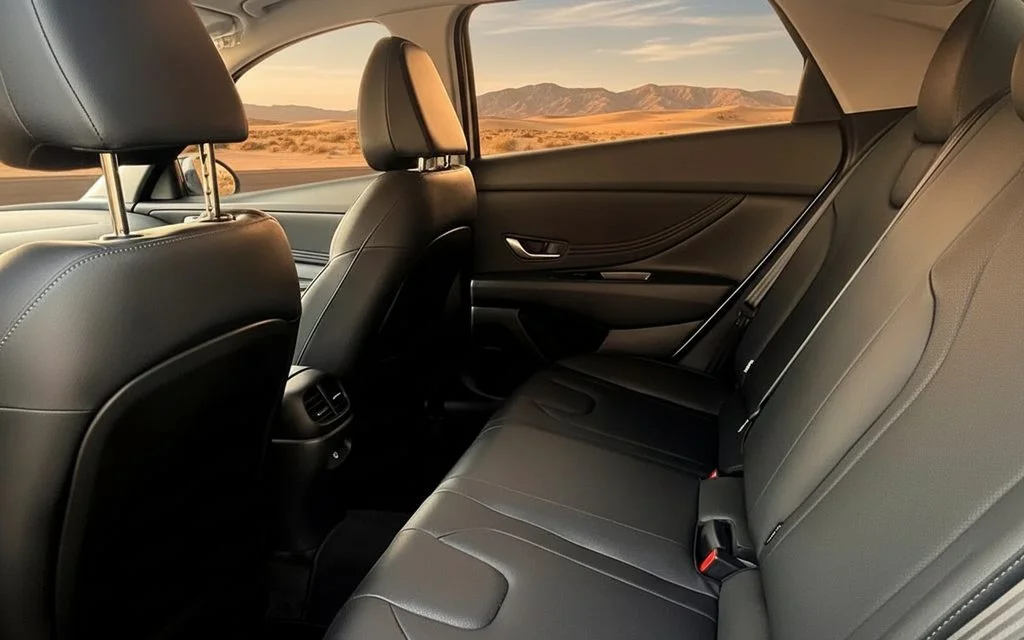 Hyundai Elantra 2025 leather seats and cabin – rental in Dubai