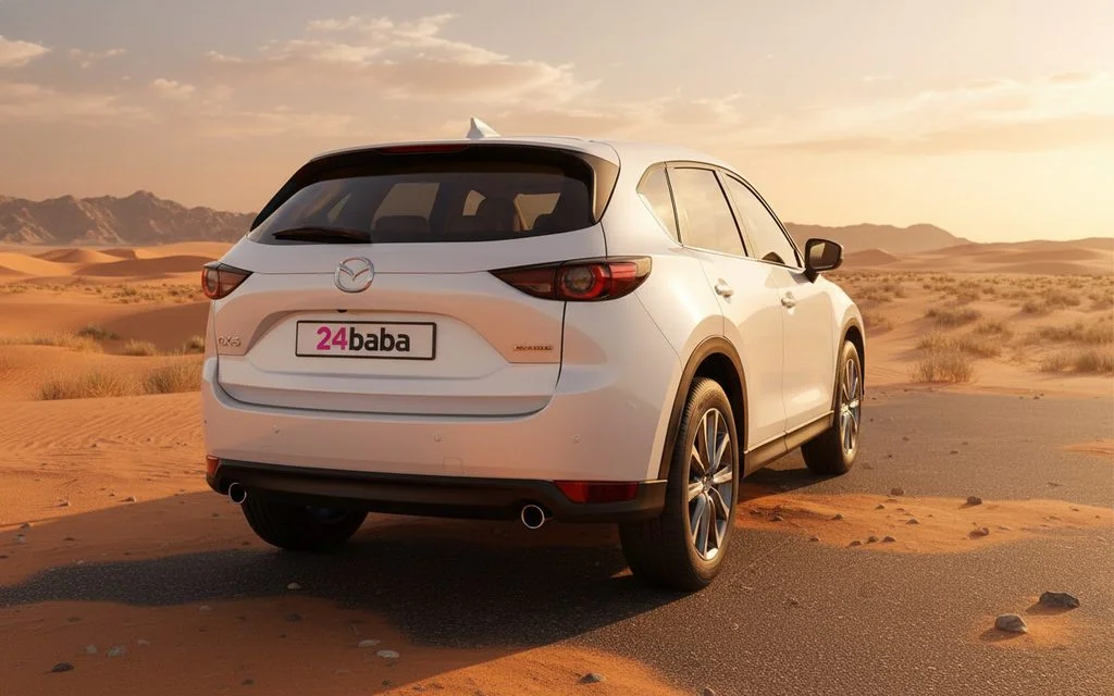 Mazda Cx 5 2023 White rear view showing taillights