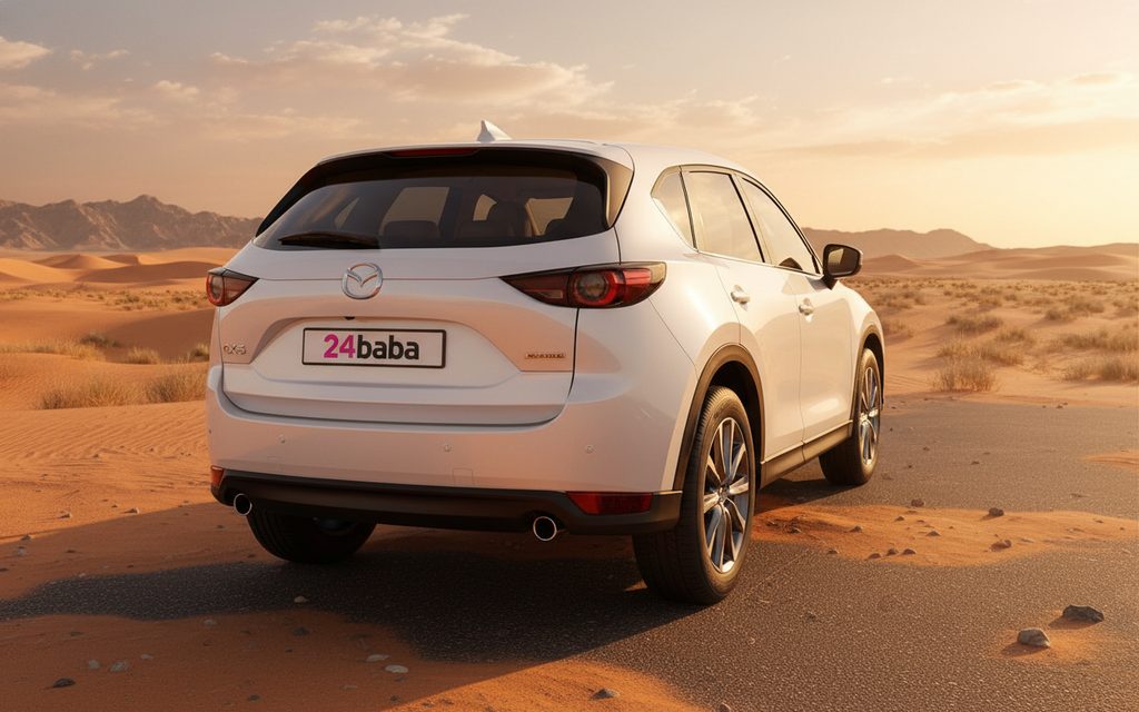 Mazda Cx 5 2023 White rear view showing taillights