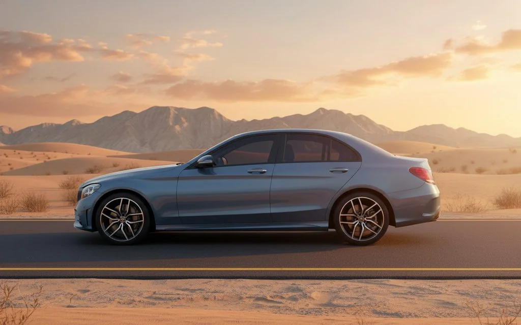 Mercedes C300 2020 Blue side profile
