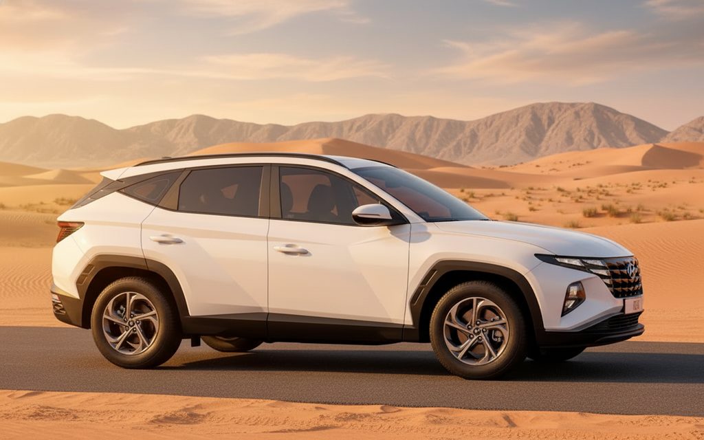 Hyundai Tucson 2023 White side profile