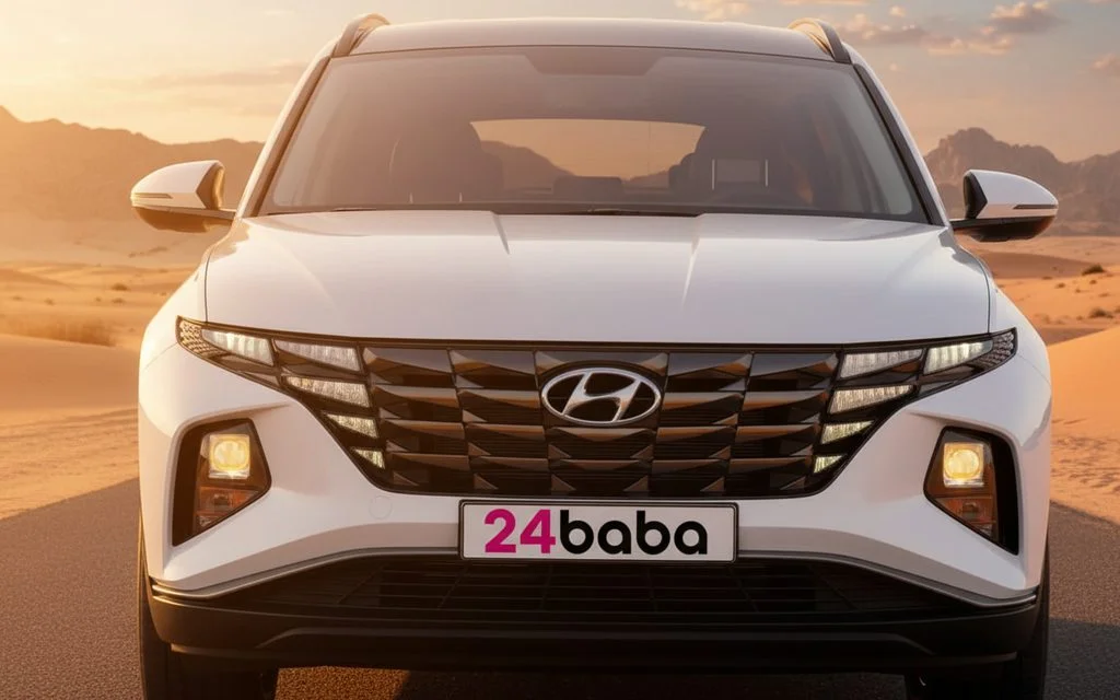 Hyundai Tucson 2023 White front view with headlights