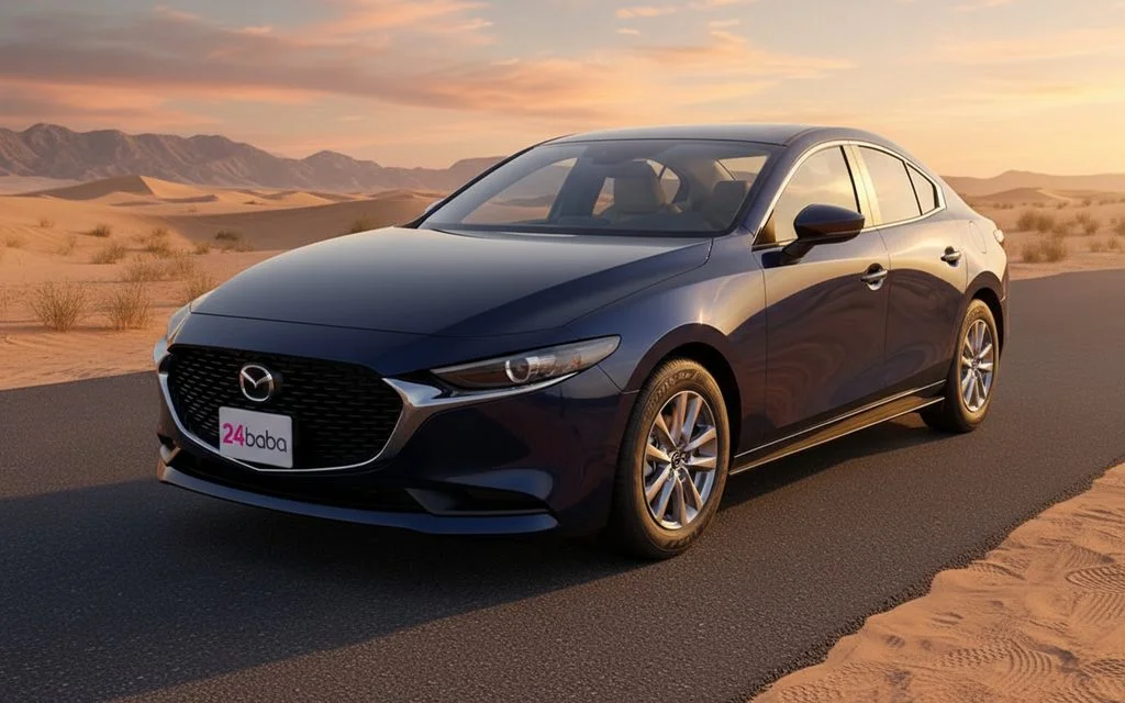 Mazda 3 2026 Blue front view with headlights