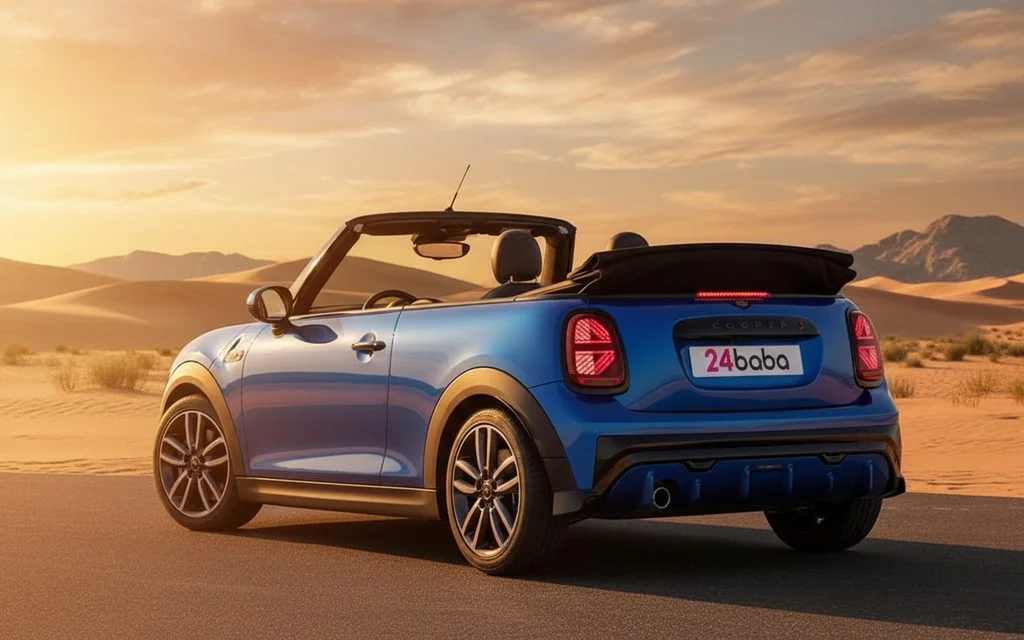 Mini Cooper 2025 Blue rear view showing taillights