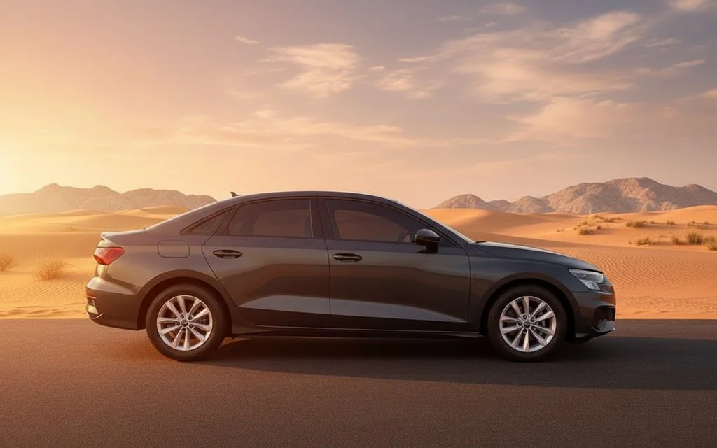 Audi A3 2024 Black side profile