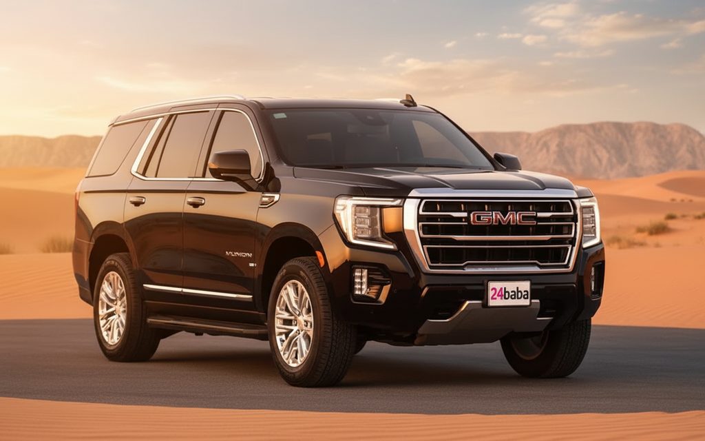 Gmc Yukon 2024 Black front view with headlights