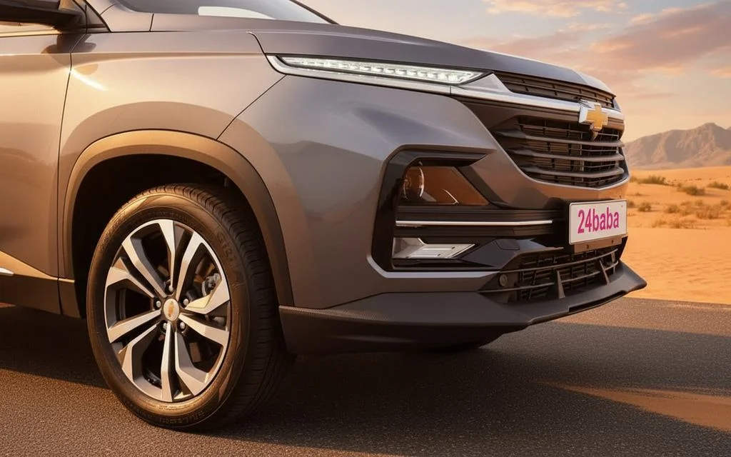 Chevrolet Captiva 2024 alloy wheel close up – rental in Dubai