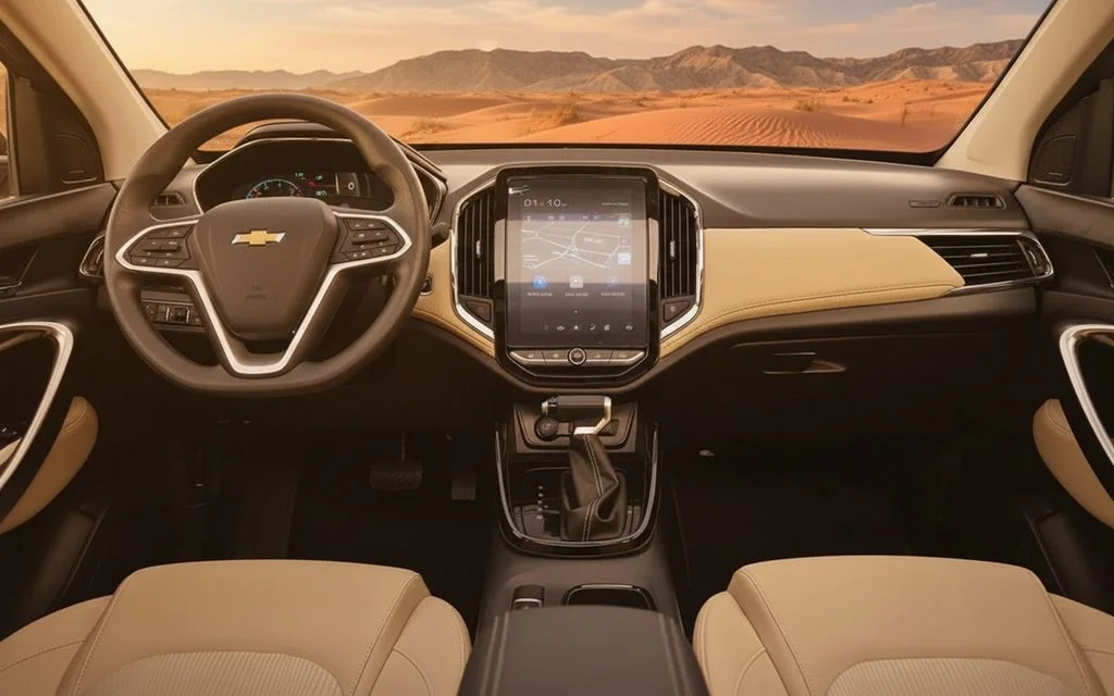 Chevrolet Captiva 2024 interior view showing trim – rental in Dubai