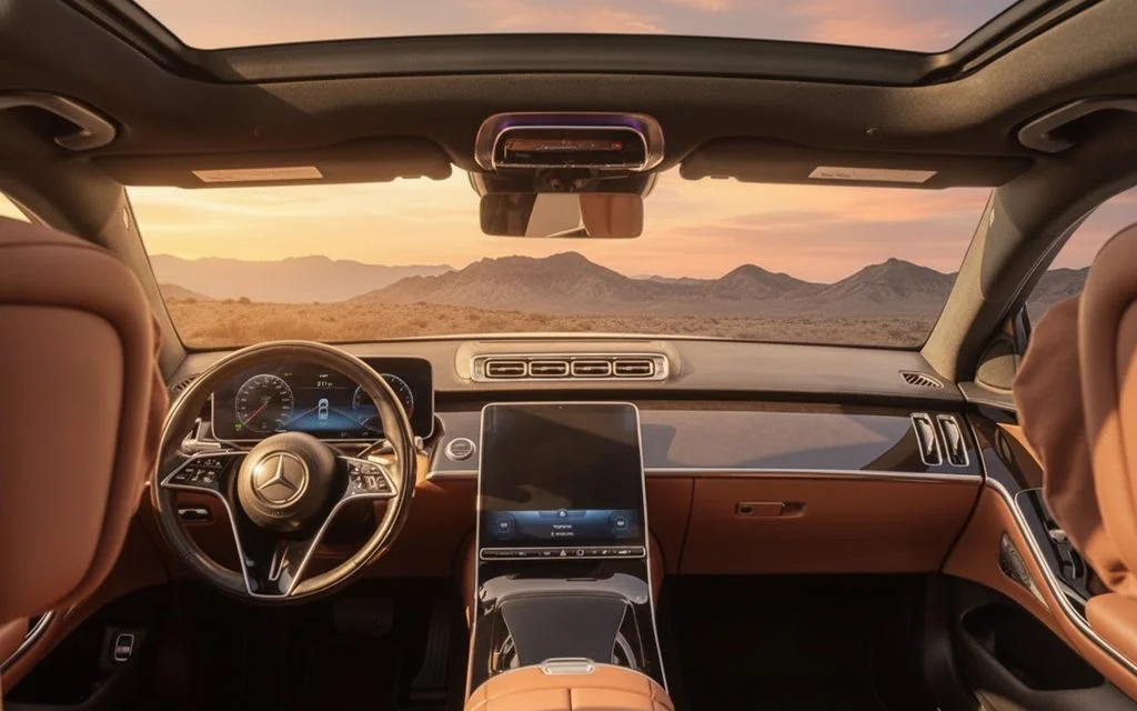 Mercedes S500 2022 dashboard and infotainment