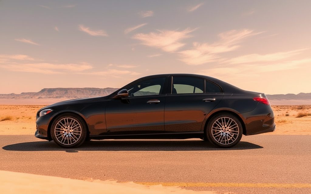 Mercedes C300 2022 Black side profile