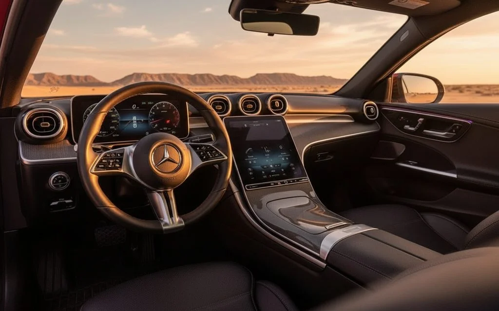 Mercedes C300 2022 dashboard and infotainment